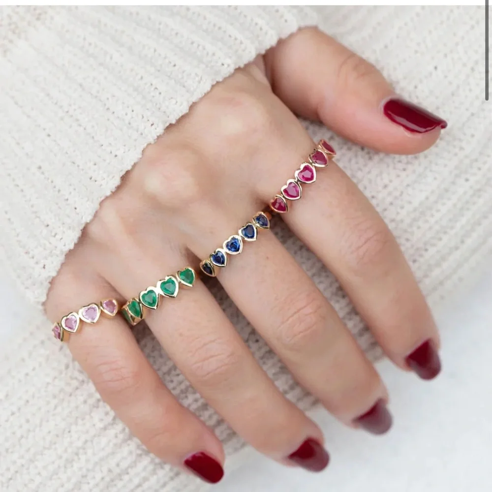 RUBY MULTI HEART RING from EF collection - Picture 3 of 3